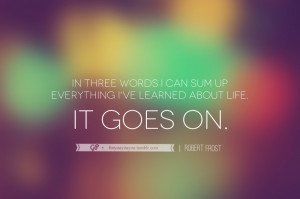 Life goes on. Click here for more from For you & you & you.