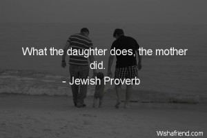 daughter-What the daughter does, the mother did.