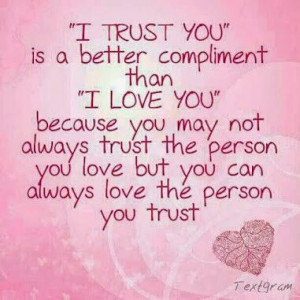 trust you