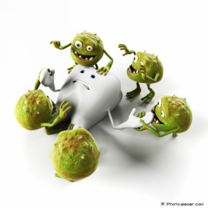 24 Funny Tooth and Bacteria. HQ Images