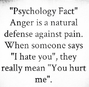 anger, i hate you, quote, you hurt me, psychology fact, defense ...