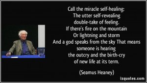 Call the miracle self-healing: The utter self-revealing double-take of ...