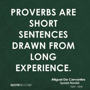 Proverbs are short sentences drawn from long experience.