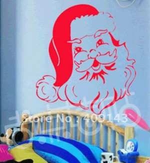 christmas father Santa Claus x mas best wishes vinly PVC wall art ...