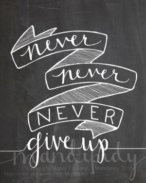 Never Give Up - Winston Churchill Quote - Vintage Chalkboard ...