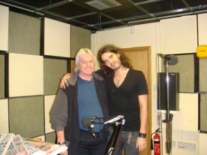 Russell with Isle of Wight resident David Icke