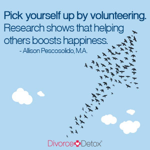 Pick yourself up by volunteering. Research shows that helping others ...