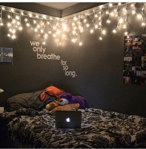 Tumblr themed room! Just add the Christmas lights, a quote, and some ...