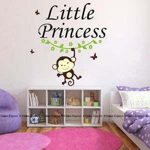 Details about Little Princess Monkey Cute Cinderella Baby Quote ...