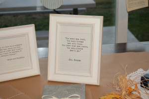 Decorate with framed quotes. Brooke, what do you think about this idea ...