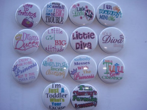 14 girly diva sayings flatbacks or pins hair bow center party favor