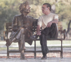 Mark Twain statue by Gary Price in Trinity Park, Fort Worth, Texas and ...
