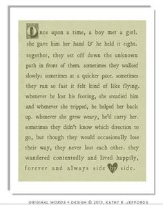 ... Fairy Tale Love Poem. Wedding Reading Idea. Unique Anniversary Gift