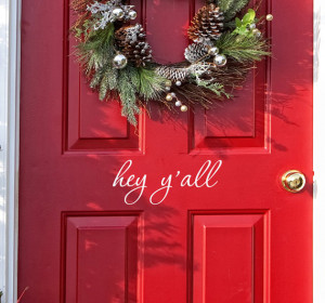 Hey Y'all Front Door Decor Decal Wall Words Sticker, Country girl ...