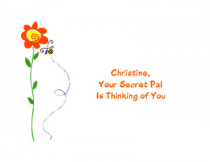 printable card: From Your Secret Pal greeting card