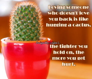 ... you back is like hugging a cactus, the tighter you hold on, the more