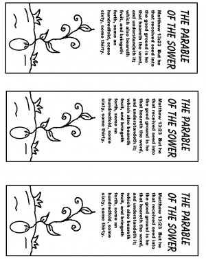 The Parable of The Sower Bookmark Print, color, glue on seed. * Change ...