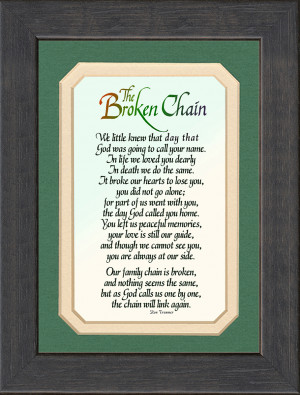 Broken Chain Sympathy Poem Framed 6