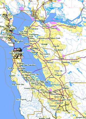 san francisco bay area california map