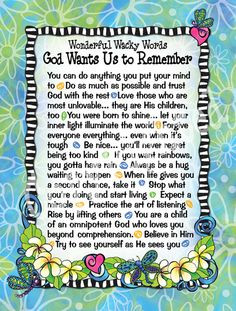 God Wants Us to Remember More