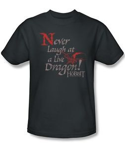 Details about The Hobbit Never Laugh At A Live Dragon Quote T-Shirt ...
