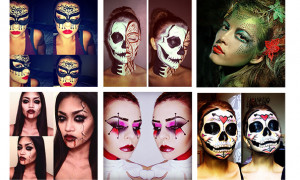 Skull Make-up with black evening wear is an effective but simple ...