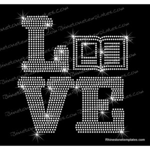 Product Code: Love Books Rhinestone Precut Template