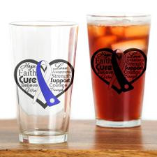 ALS Disease Heart Ribbon Drinking Glass for