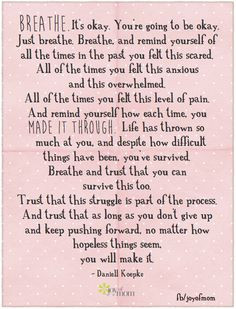 Breathe. It’s okay. You’re going to be okay. Just breathe. Breathe ...