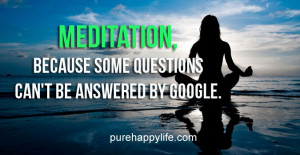 Humor Quote: Meditation, because some questions can’t be answered by ...