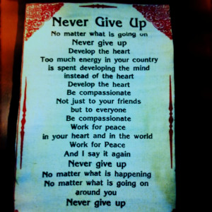 Never Give Up - Dalai Lama