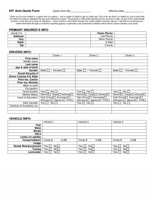 IHT Auto Quote Form by MikeJenny