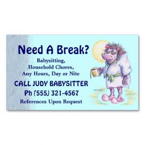 Babysitting Or Household Chores Business Card Template from Zazzle.com