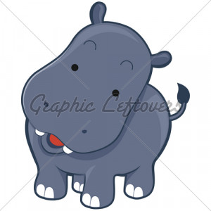 Cute Hippopotamus With...