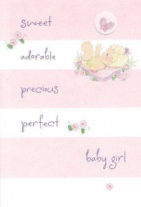 Card New Baby Girl Precious Moments 