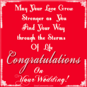 Congratulations on your wedding