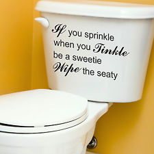 Sprinkle Bathroom Quote / Toilet Seat Decal / Bath -- SMALL BURGUNDY ...