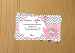 Shower games Elephant Baby Shower Diaper Raffle Ticket Diaper Raffle ...