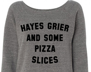 Grey Wideneck Hayes Grier And Some Pizza Slices Oversized Sweatshirt ...