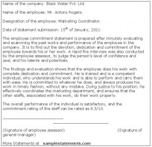 Employee Commitment Statement