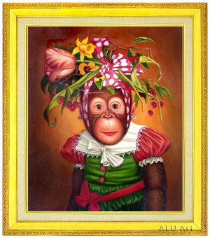 Painting of Monkey Smoking Art