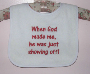 Cute Baby Bib Sayings Embroidered baby bib -cute