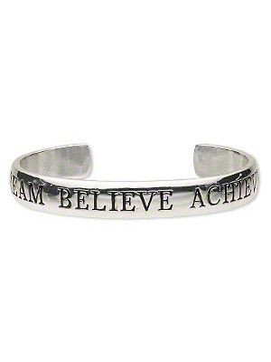 Black Tied Dream Believe Achieve Quote Positive Affirmation Silver ...