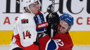 Montreal Canadiens ' Jarred Tinordi and Ottawa Senators' Colin ...