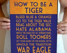 Tigers Art Print, Auburn Quote Poster Sign, Auburn Football Decor ...