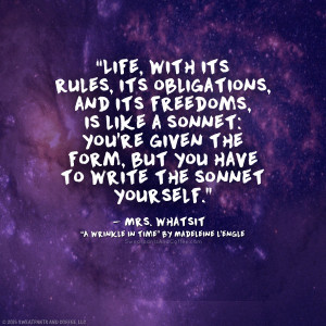 Mrs. Whatsit sonnet quote from A Wrinkle In Time