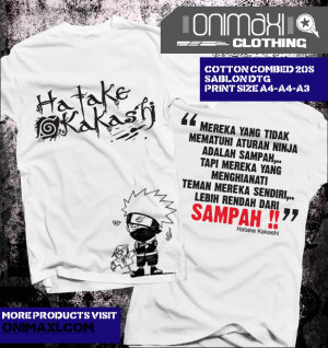 naruto hatake kakashi quote n29 product options option price 1 ukuran