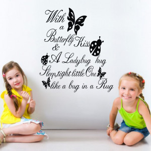 Quotes With a Butterfly Removable Home Decor Vinyl Wall Stickers Girls ...