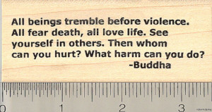 Buddha Animal Welfare Rubber Stamp, Non-Violence Quote J3501 WM ...