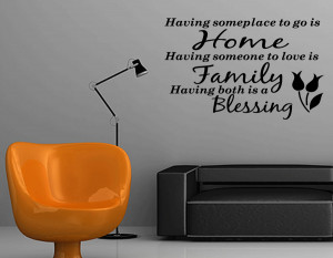 Details about Someplace Someone HOME FAMILY BLESSING Quote Vinyl Wall ...